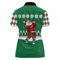 Golfer Santa Christmas Women Polo Shirt Xmas Holiday Patterns - Wonder Print Shop