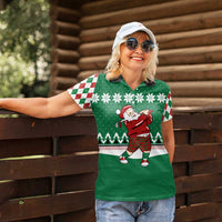 Golfer Santa Christmas Women Polo Shirt Xmas Holiday Patterns - Wonder Print Shop
