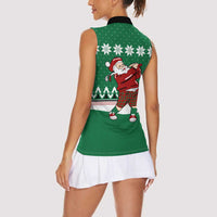 Golfer Santa Christmas Women Sleeveless Polo Shirt Xmas Holiday Patterns - Wonder Print Shop