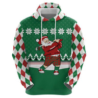 Golfer Santa Christmas Zip Hoodie Xmas Holiday Patterns - Wonder Print Shop