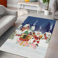 Labrador Retriever Santa Sled Christmas Area Rug Funny Xmas Holiday Patterns - Wonder Print Shop