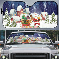Labrador Retriever Santa Sled Christmas Auto Sun Shade Funny Xmas Holiday Patterns - Wonder Print Shop