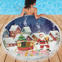 Labrador Retriever Santa Sled Christmas Beach Blanket Funny Xmas Holiday Patterns - Wonder Print Shop