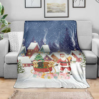 Labrador Retriever Santa Sled Christmas Blanket Funny Xmas Holiday Patterns - Wonder Print Shop