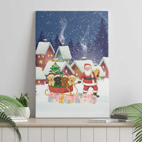Labrador Retriever Santa Sled Christmas Canvas Wall Art Funny Xmas Holiday Patterns - Wonder Print Shop
