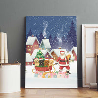 Labrador Retriever Santa Sled Christmas Canvas Wall Art Funny Xmas Holiday Patterns - Wonder Print Shop