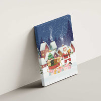 Labrador Retriever Santa Sled Christmas Canvas Wall Art Funny Xmas Holiday Patterns - Wonder Print Shop