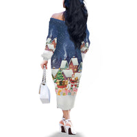 Labrador Retriever Santa Sled Christmas Family Matching Off The Shoulder Long Sleeve Dress and Hawaiian Shirt Funny Xmas Holiday Patterns - Wonder Print Shop