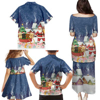 Labrador Retriever Santa Sled Christmas Family Matching Puletasi and Hawaiian Shirt Funny Xmas Holiday Patterns - Wonder Print Shop