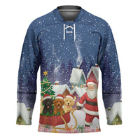 Labrador Retriever Santa Sled Christmas Hockey Jersey Funny Xmas Holiday Patterns - Wonder Print Shop