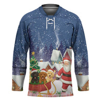 Labrador Retriever Santa Sled Christmas Hockey Jersey Funny Xmas Holiday Patterns - Wonder Print Shop