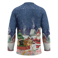 Labrador Retriever Santa Sled Christmas Hockey Jersey Funny Xmas Holiday Patterns - Wonder Print Shop