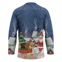 Labrador Retriever Santa Sled Christmas Hockey Jersey Funny Xmas Holiday Patterns - Wonder Print Shop