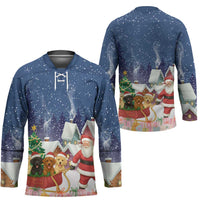 Labrador Retriever Santa Sled Christmas Hockey Jersey Funny Xmas Holiday Patterns - Wonder Print Shop