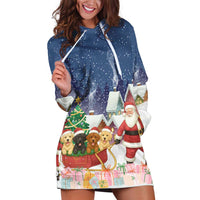Labrador Retriever Santa Sled Christmas Hoodie Dress Funny Xmas Holiday Patterns - Wonder Print Shop