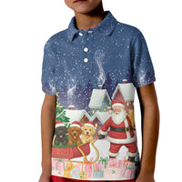 Labrador Retriever Santa Sled Christmas Kid Polo Shirt Funny Xmas Holiday Patterns - Wonder Print Shop