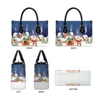 Labrador Retriever Santa Sled Christmas Leather Bag Funny Xmas Holiday Patterns - Wonder Print Shop