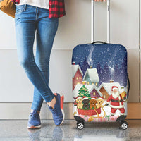 Labrador Retriever Santa Sled Christmas Luggage Cover Funny Xmas Holiday Patterns - Wonder Print Shop