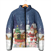 Labrador Retriever Santa Sled Christmas Padded Jacket Funny Xmas Holiday Patterns - Wonder Print Shop