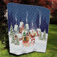 Labrador Retriever Santa Sled Christmas Quilt Funny Xmas Holiday Patterns - Wonder Print Shop