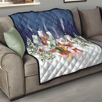 Labrador Retriever Santa Sled Christmas Quilt Funny Xmas Holiday Patterns - Wonder Print Shop