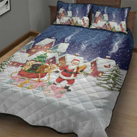 Labrador Retriever Santa Sled Christmas Quilt Bed Set Funny Xmas Holiday Patterns - Wonder Print Shop