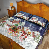 Labrador Retriever Santa Sled Christmas Quilt Bed Set Funny Xmas Holiday Patterns - Wonder Print Shop
