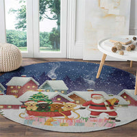 Labrador Retriever Santa Sled Christmas Round Carpet Funny Xmas Holiday Patterns - Wonder Print Shop