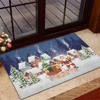 Labrador Retriever Santa Sled Christmas Rubber Doormat Funny Xmas Holiday Patterns - Wonder Print Shop