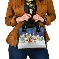 Labrador Retriever Santa Sled Christmas Shoulder Handbag Funny Xmas Holiday Patterns - Wonder Print Shop