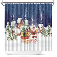 Labrador Retriever Santa Sled Christmas Shower Curtain Funny Xmas Holiday Patterns - Wonder Print Shop
