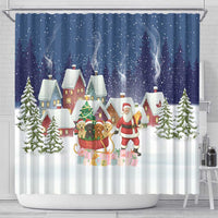 Labrador Retriever Santa Sled Christmas Shower Curtain Funny Xmas Holiday Patterns - Wonder Print Shop