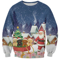 Labrador Retriever Santa Sled Christmas Sweatshirt Funny Xmas Holiday Patterns - Wonder Print Shop