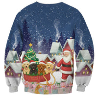 Labrador Retriever Santa Sled Christmas Sweatshirt Funny Xmas Holiday Patterns - Wonder Print Shop