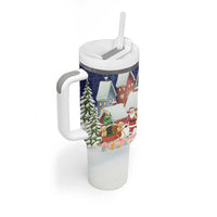 Labrador Retriever Santa Sled Christmas Tumbler With Handle Funny Xmas Holiday Patterns - Wonder Print Shop