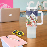 Labrador Retriever Santa Sled Christmas Tumbler With Handle Funny Xmas Holiday Patterns - Wonder Print Shop