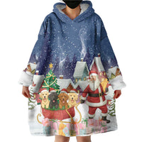 Labrador Retriever Santa Sled Christmas Wearable Blanket Hoodie Funny Xmas Holiday Patterns - Wonder Print Shop