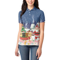 Labrador Retriever Santa Sled Christmas Women Polo Shirt Funny Xmas Holiday Patterns - Wonder Print Shop