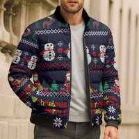 Lego Awesome Christmas Bomber Puffer Jacket Funny Xmas Holiday Patterns - Wonder Print Shop