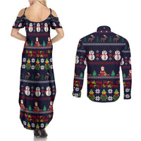 Lego Awesome Christmas Couples Matching Summer Maxi Dress and Long Sleeve Button Shirt Funny Xmas Holiday Patterns - Wonder Print Shop
