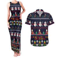 Lego Awesome Christmas Couples Matching Tank Maxi Dress and Hawaiian Shirt Funny Xmas Holiday Patterns - Wonder Print Shop