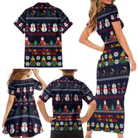 Lego Awesome Christmas Family Matching Short Sleeve Bodycon Dress and Hawaiian Shirt Funny Xmas Holiday Patterns - Wonder Print Shop