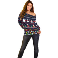 Lego Awesome Christmas Off Shoulder Sweater Funny Xmas Holiday Patterns - Wonder Print Shop