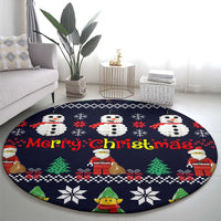 Lego Awesome Christmas Round Carpet Funny Xmas Holiday Patterns - Wonder Print Shop