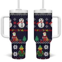 Lego Awesome Christmas Tumbler With Handle Funny Xmas Holiday Patterns - Wonder Print Shop