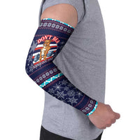 Don't Be A Normal Dog Dad Christmas Arm Sleeves Funny Xmas Holiday Patterns - Wonder Print Shop