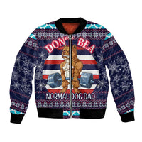 Don't Be A Normal Dog Dad Christmas Bomber Jacket Funny Xmas Holiday Patterns - Wonder Print Shop