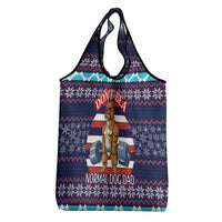 Don't Be A Normal Dog Dad Christmas Grocery Bag Funny Xmas Holiday Patterns - Wonder Print Shop