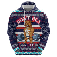 Don't Be A Normal Dog Dad Christmas Hoodie Funny Xmas Holiday Patterns - Wonder Print Shop