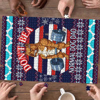 Don't Be A Normal Dog Dad Christmas Puzzle Funny Xmas Holiday Patterns - Wonder Print Shop